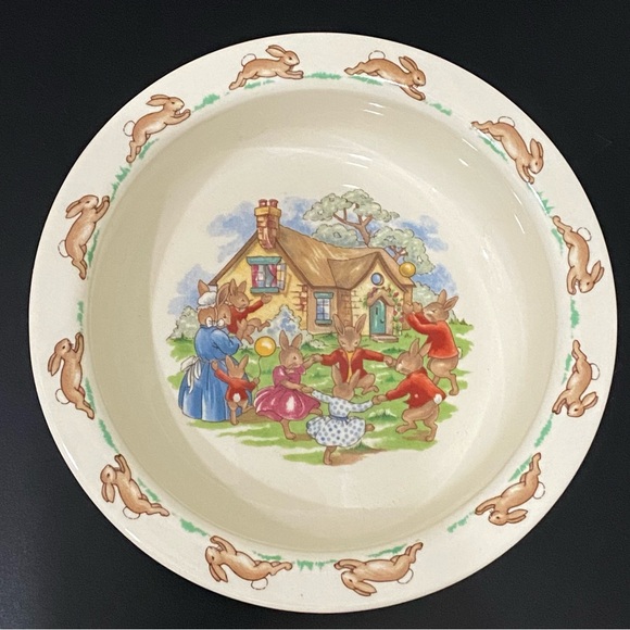 Vintage 1936 ROYAL DOULTON England “Bunnykins” English Fine Bone China 4pc Set - Picture 8 of 16